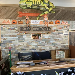 Just inside entryway