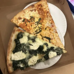 two slices of pizza