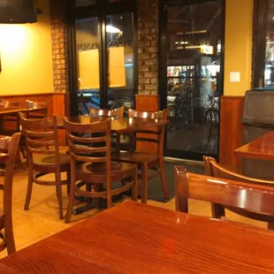 Six tables in the dining area. Room for 24 people.