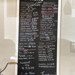 the menu