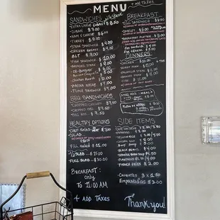 the menu
