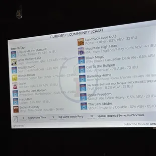 Beer list