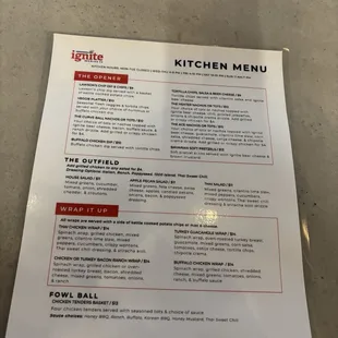 Food menu