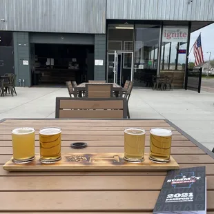 beer glasses on a table