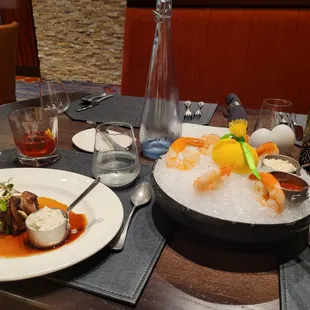 Bacon &amp; Beef skewer  Shrimp cocktail