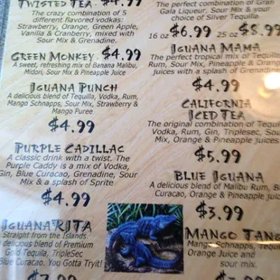 Amazing drink menu