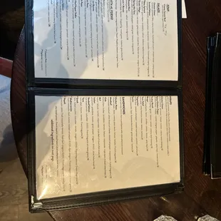 menu