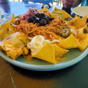 a plate of nachos