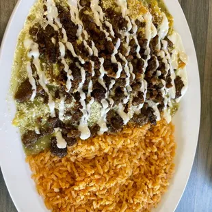 Chilaquiles with asada