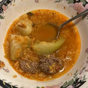 The food was very delicious but you need to add some more vegetables to the meatballs soup and the same for the chicken posole !