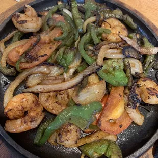 Shrimp fajitas