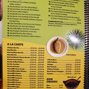 menu