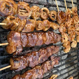 Pork bbq and pork intestine