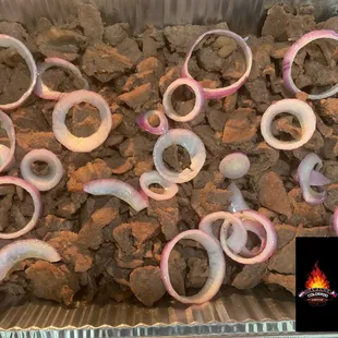 onions and meat