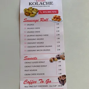 menu