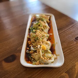 Shrimp Wonton in Spicy Sauce
