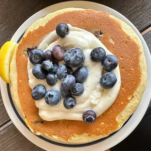 Lemon Ricotta Blueberry pancakes