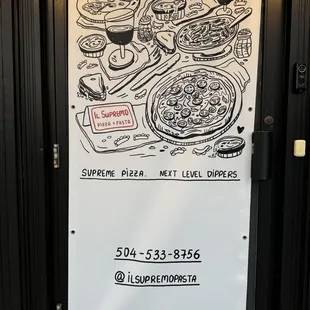 Front door. Pizza is for pickup or delivery only. This was our first time trying il Supremo Pasta.