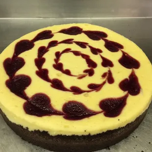 White chocolate raspberry cheese cake