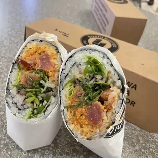 Spicy Tuna sushi burrito