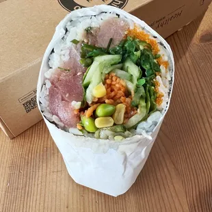 Tuna sushi burrito around $12 something