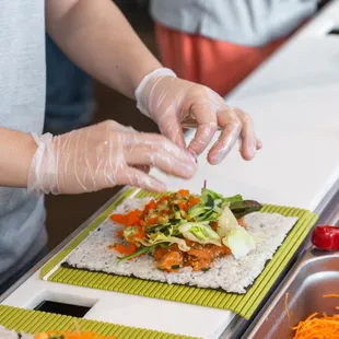 a person preparing food