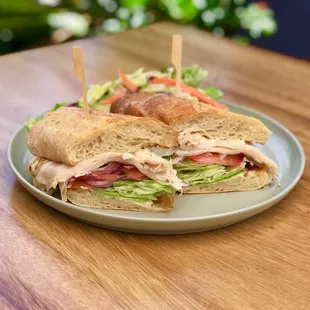 Turkey &amp; Swiss on Homemade Baguette