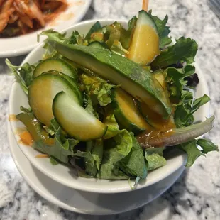 Small House Salad with ginger dressing