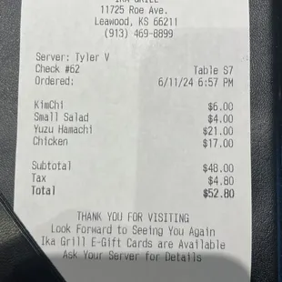 Reasonable pricing. Great value for portions.