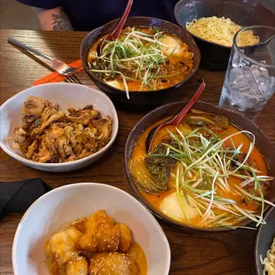 Spicy miso ramen, Kim Kimchi Tempura, and Buffalo Cauliflower
