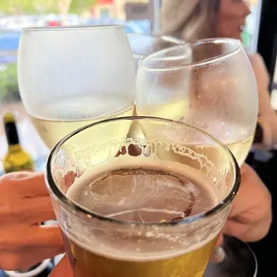 two glasses of beer