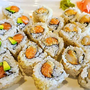 3 roll sushi lunch special, comes with soup and salad. $11.50