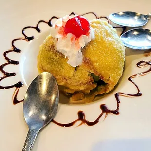 Complimentary Tempura Fried Ice Cream dessert for my birthday