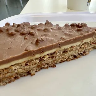 a piece of cake on a plate
