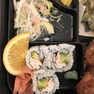 California roll and sunomono
