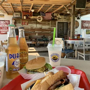 a sandwich and a drink