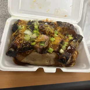 This is the loaded baked potato with ribs.