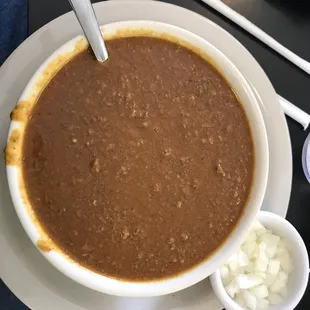 Straight bowl of chili