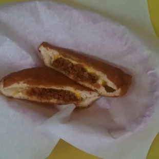 Cajun roll, ground ham rolled in Cajun seasoning with 2 cheeses