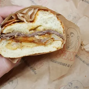 $13 for a sandwich with 3 pieces of meat???? Voting with my dollar next time, this is shameful.