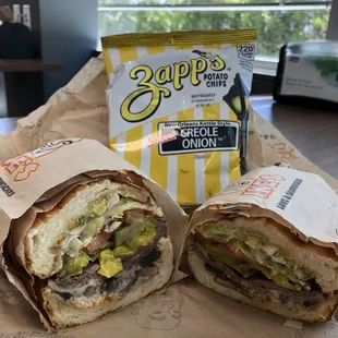 Hollywoods Cheese Steak &amp; Zapps Potato Chips - Sweet Creole Onion