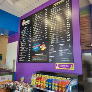 Menu - but even more options online