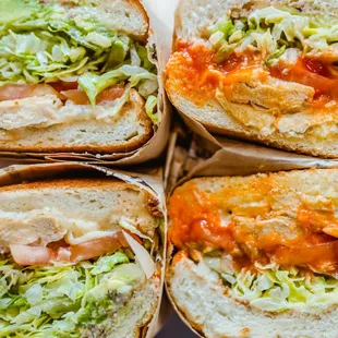 a variety of sandwiches