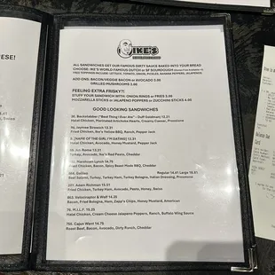 menu