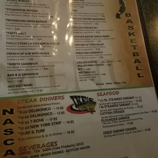 the menu