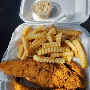 3pc whiting w/fries and coleslaw.