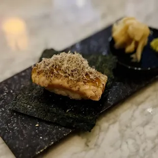 Torched salmon with truffle