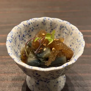 a small bowl of food