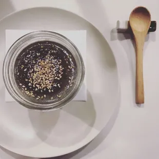 Black sesame cream brûlée