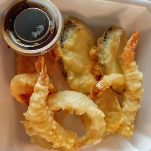 Tempura portion of the bento box. Amazing